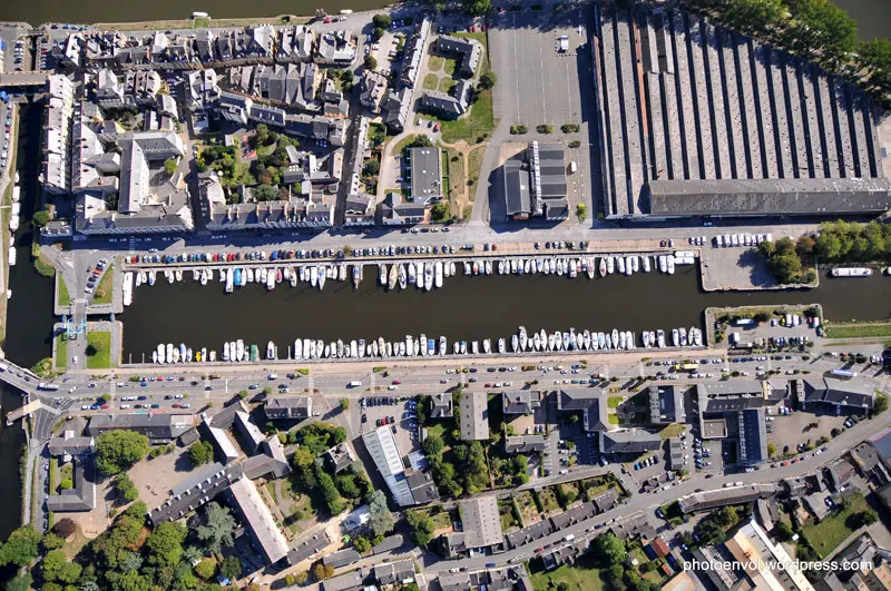 Vue aérienne du port de plaisance de Redon