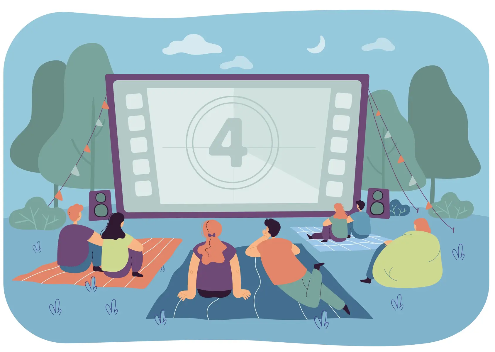 13683439_Friends watching movie in open air cinema