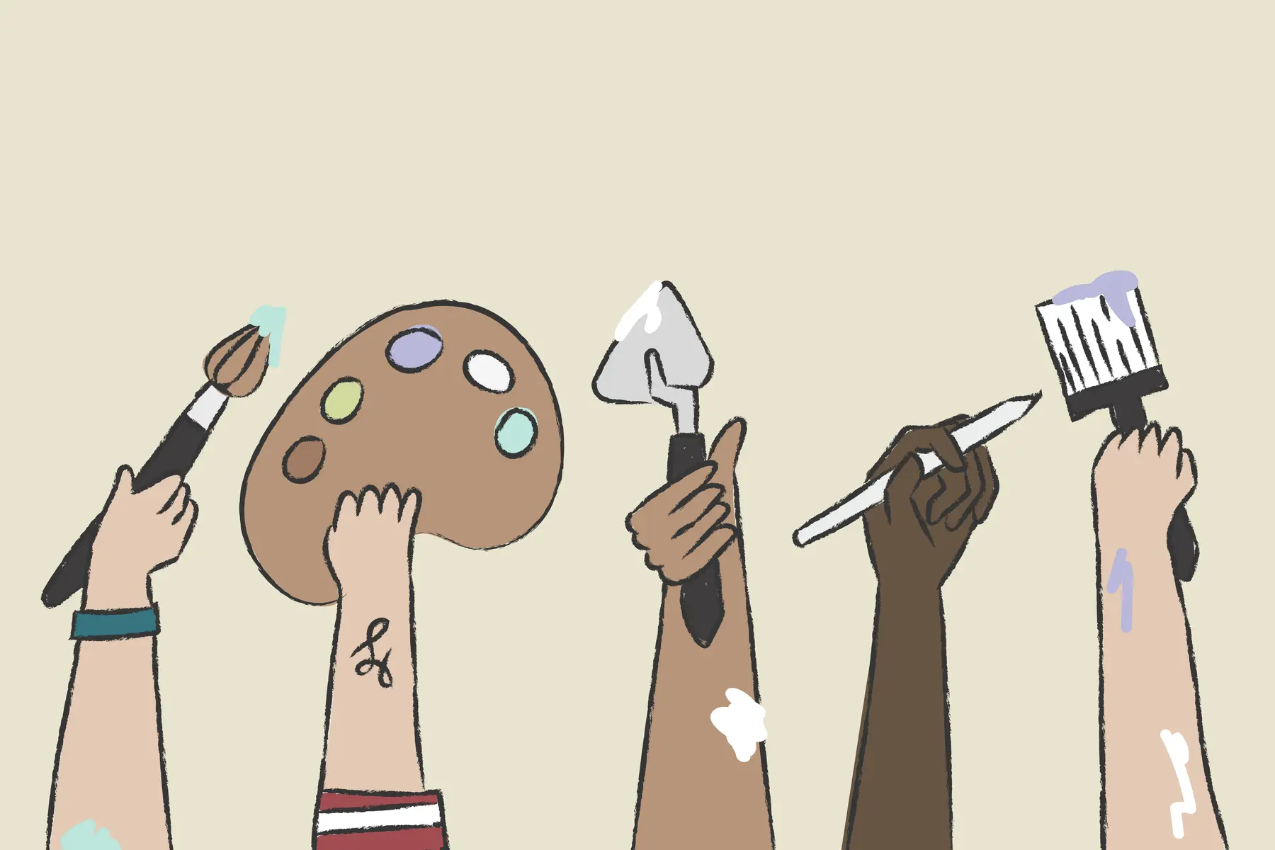 Creative art doodle vector DIY artist concept