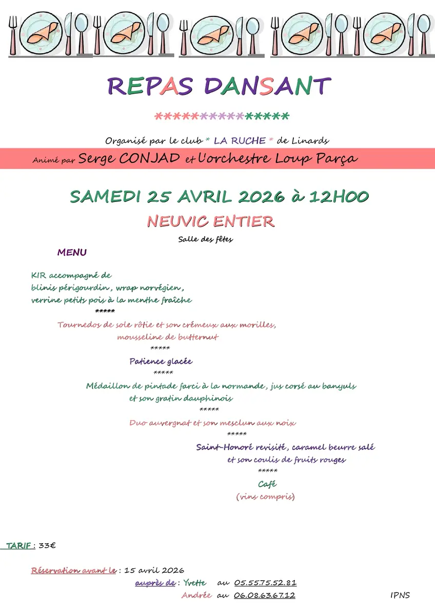 Repas dansant LA RUCHE