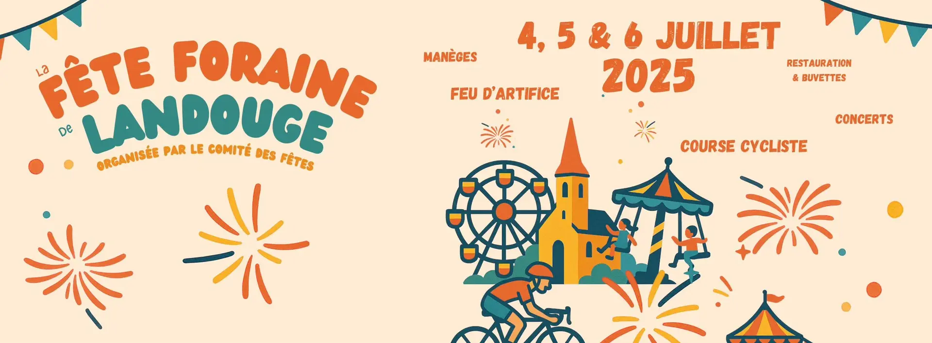 bannière fete foraine landouge