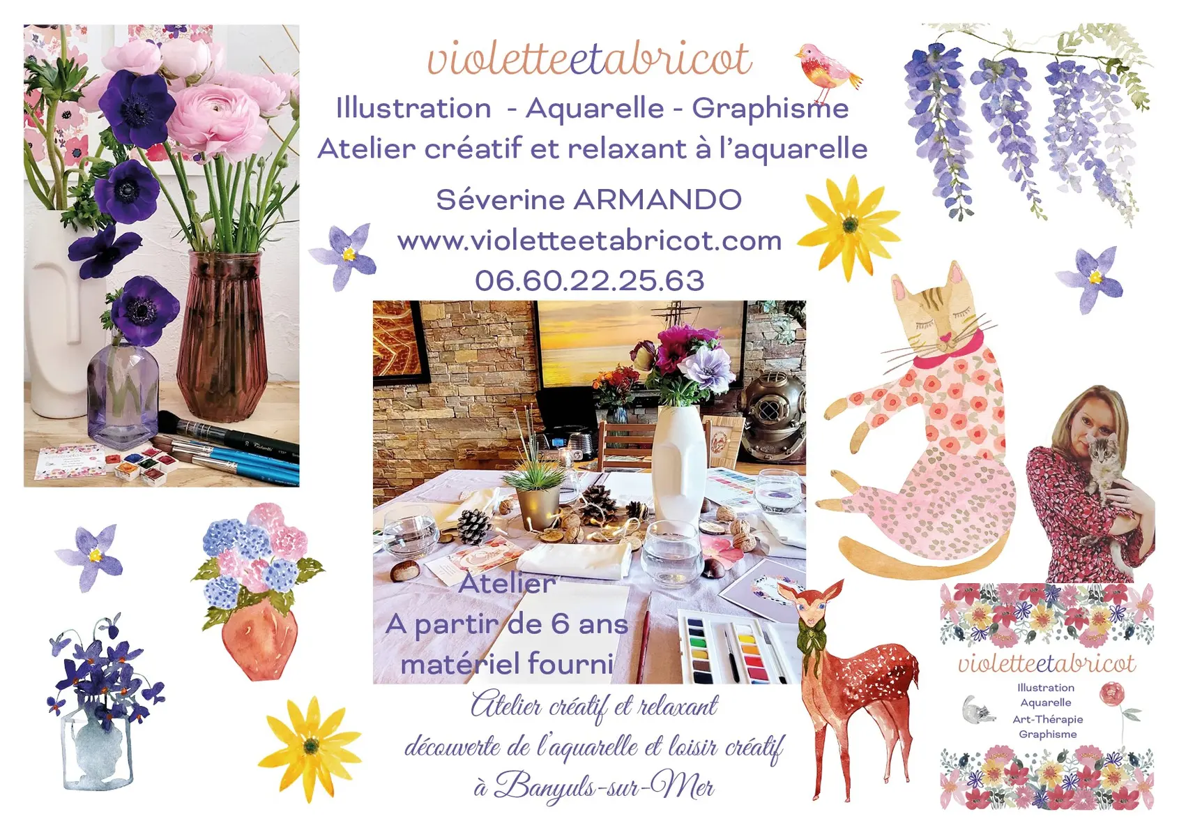 Visuel violette et abricot
