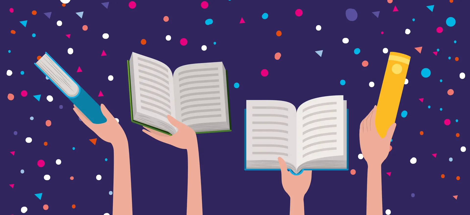 Books and hands design, Education literature read library school university and learning theme Vector illustration