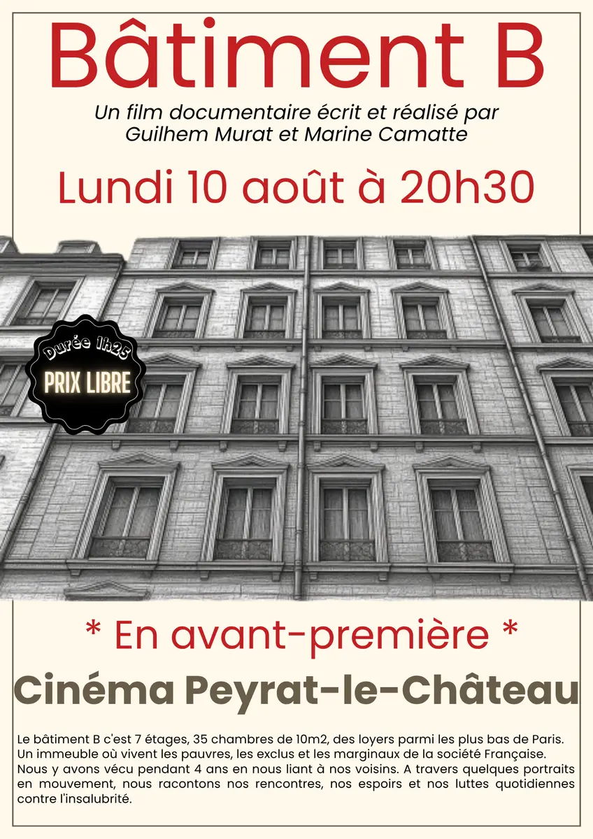 BATIMENT B - AVANT PREMIERE - Lundi 10 août - 1