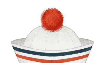 Chapeau de marin avec pom-pom