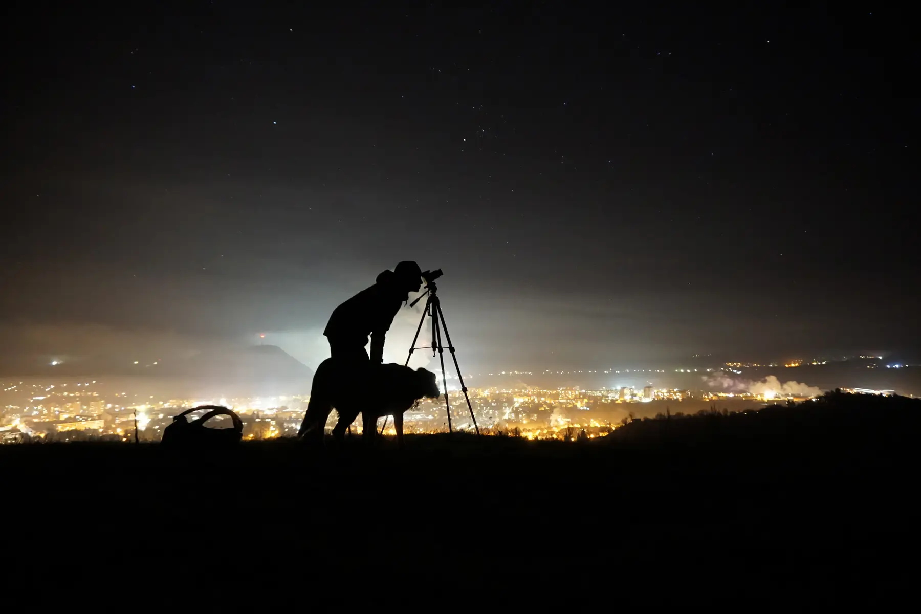 silhouette-man-dog
