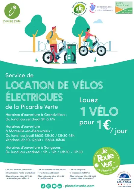 Location de vélos Picardie Verte