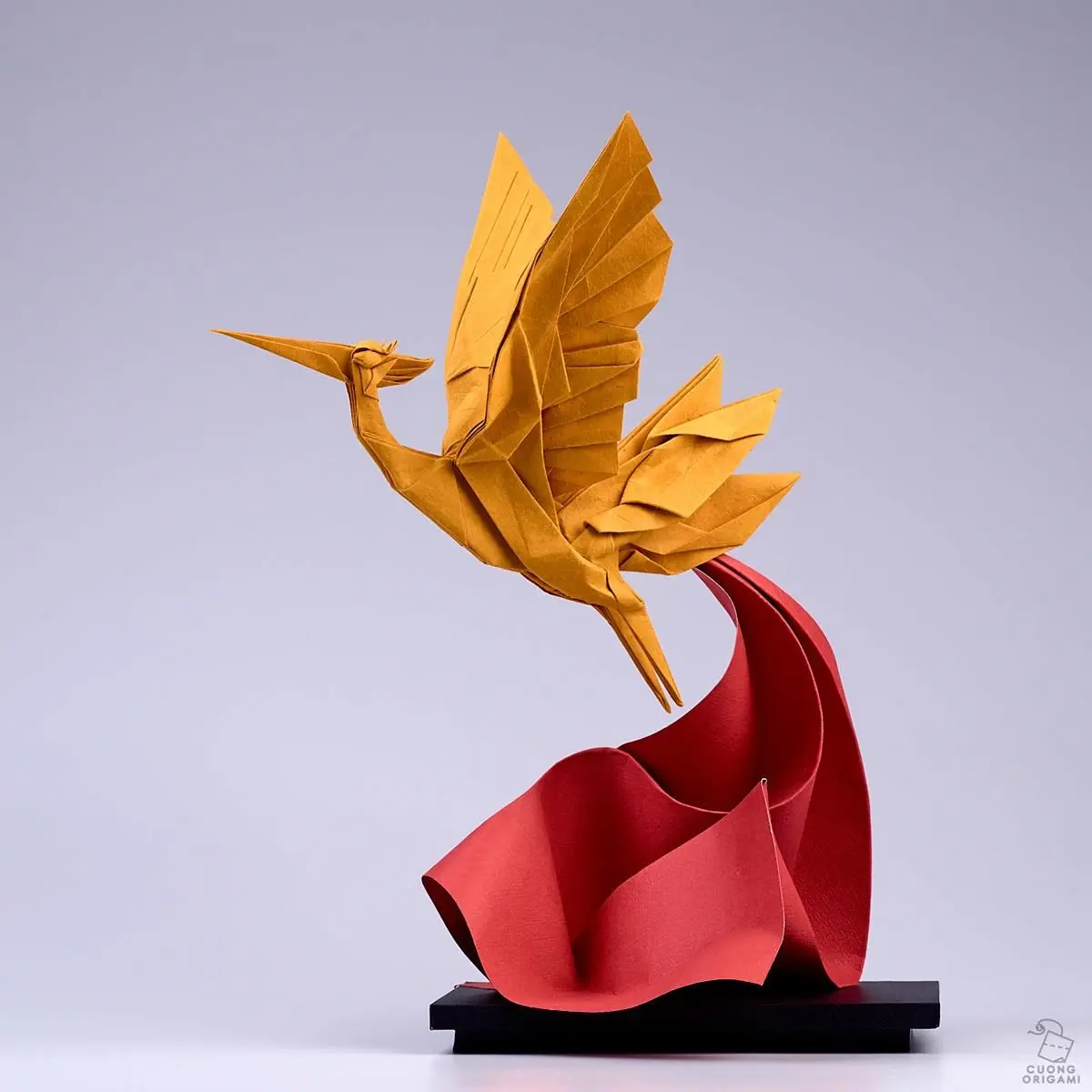 Héron en origami