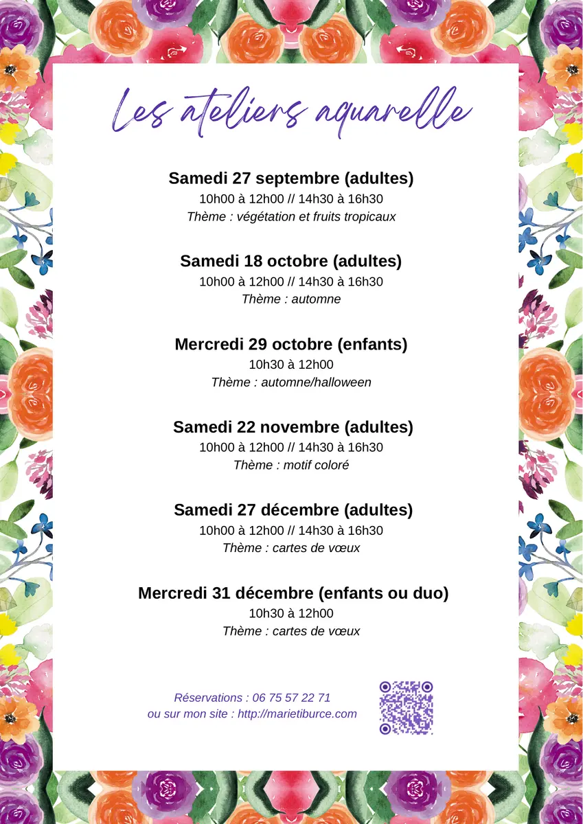 Liste des ateliers