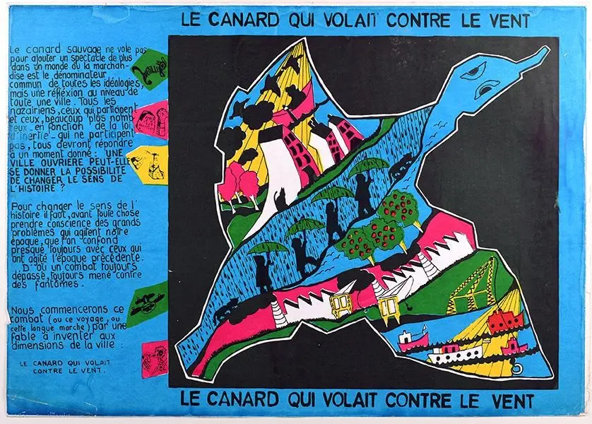 Le canard qui volait contre le vent -  Affiche