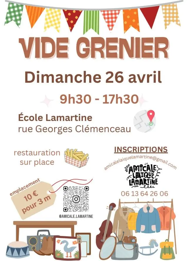 Vide-grenier école Lamartine St-Nazaire 260426