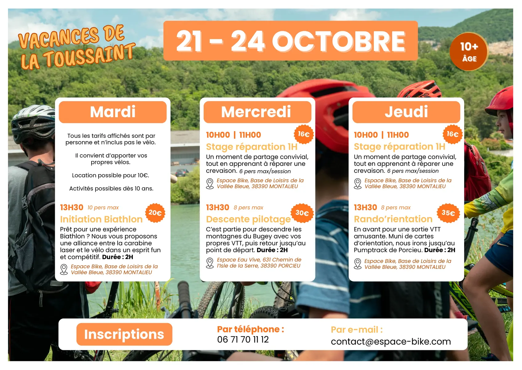 Programme des stages et ateliers proposés durant les vacances de Toussaint
