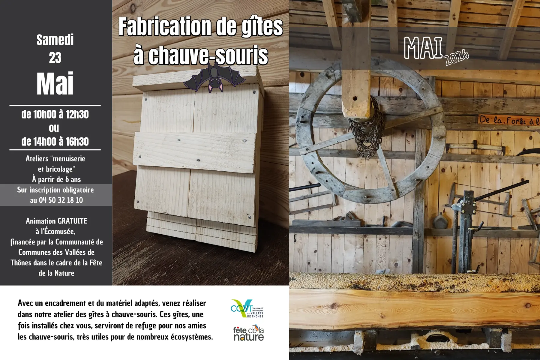 Fabrication de gîtes à chauve-souris_Thônes