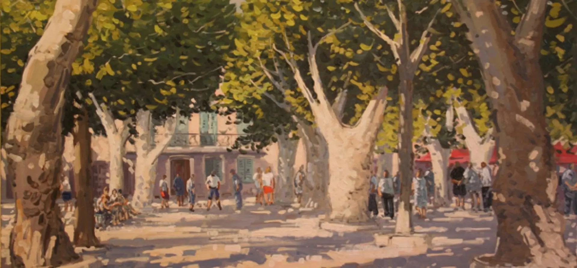 Tableau place du village Galerie Mougins Art Prestige