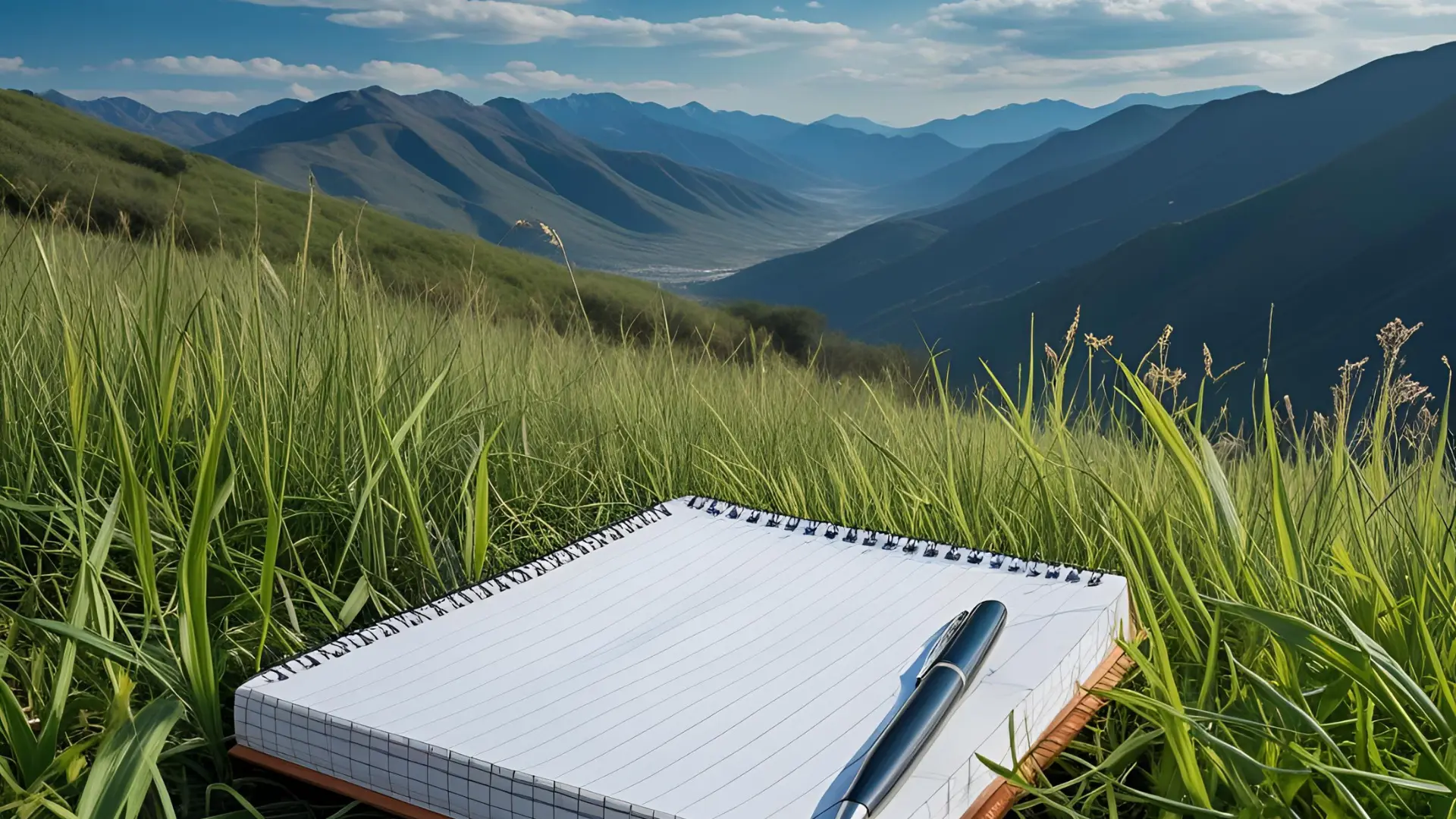 Ecriture et dessins au milieu des montagnes