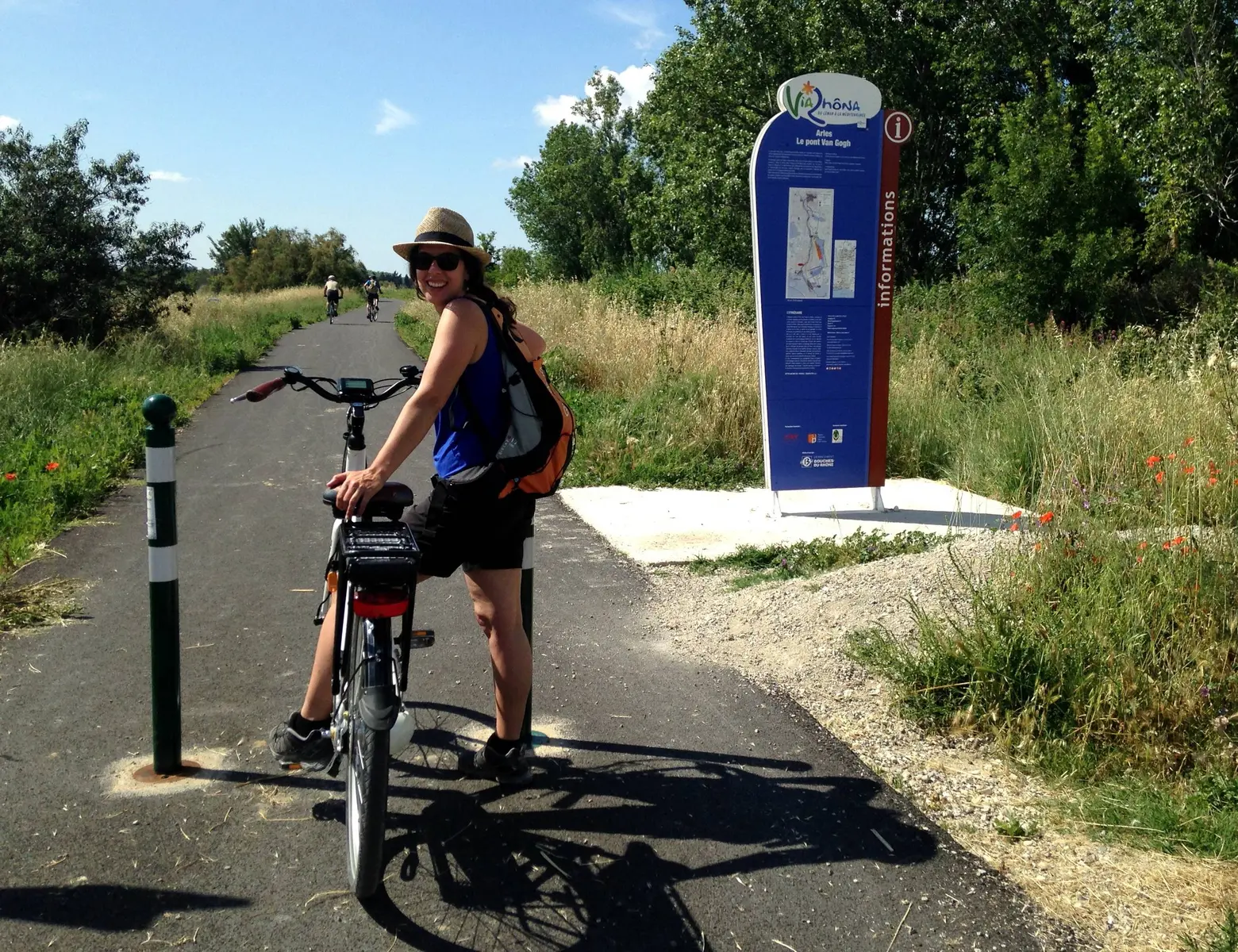 Cycliste empruntant la ViaRhôna