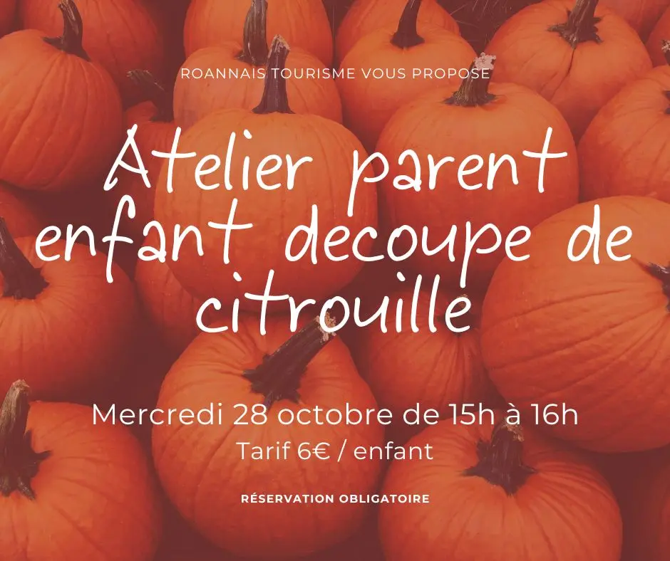 Atelier parent/enfant : découpe de citrouille pour Halloween_Roanne