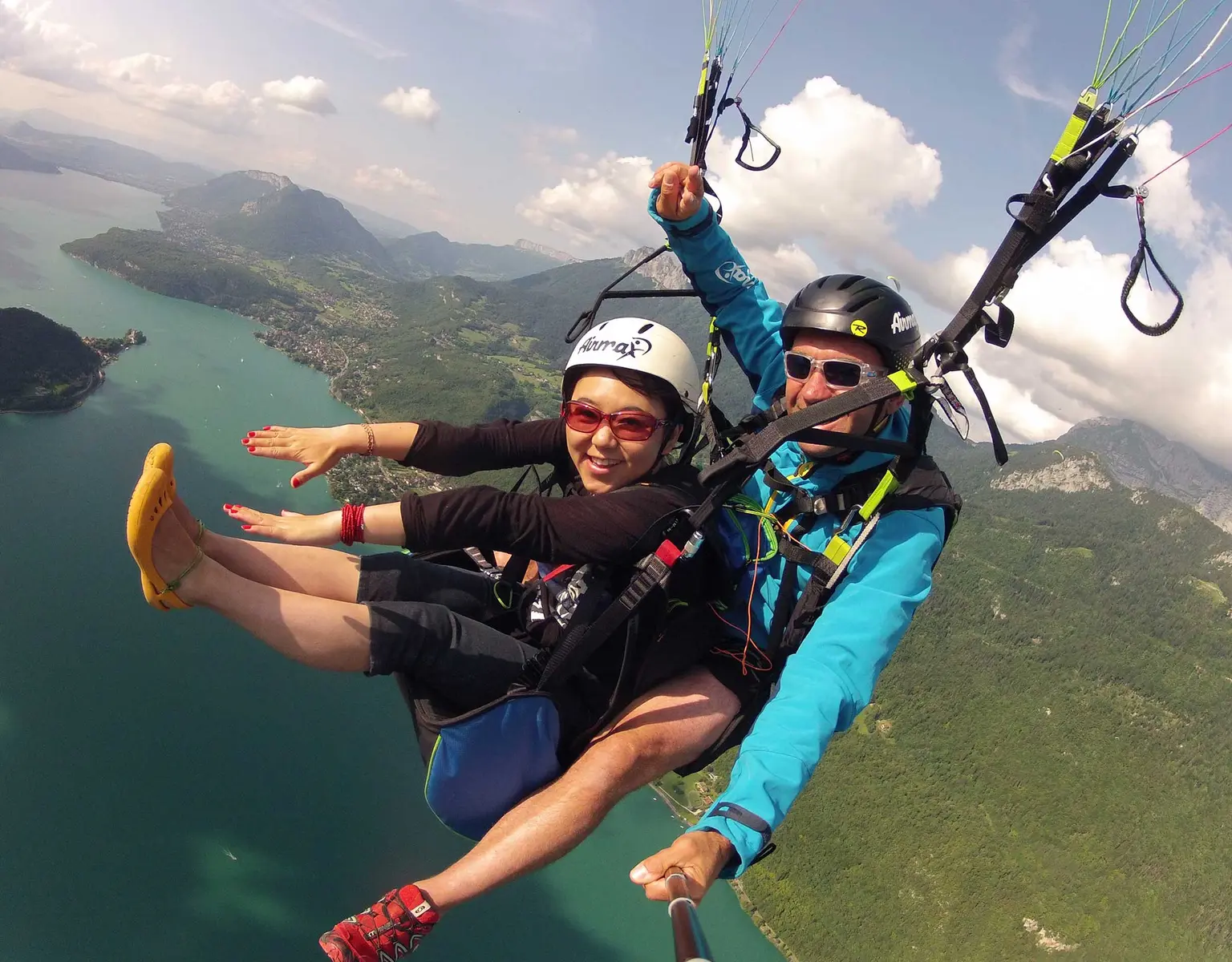 parapente biplace sur le lac d'Annecy