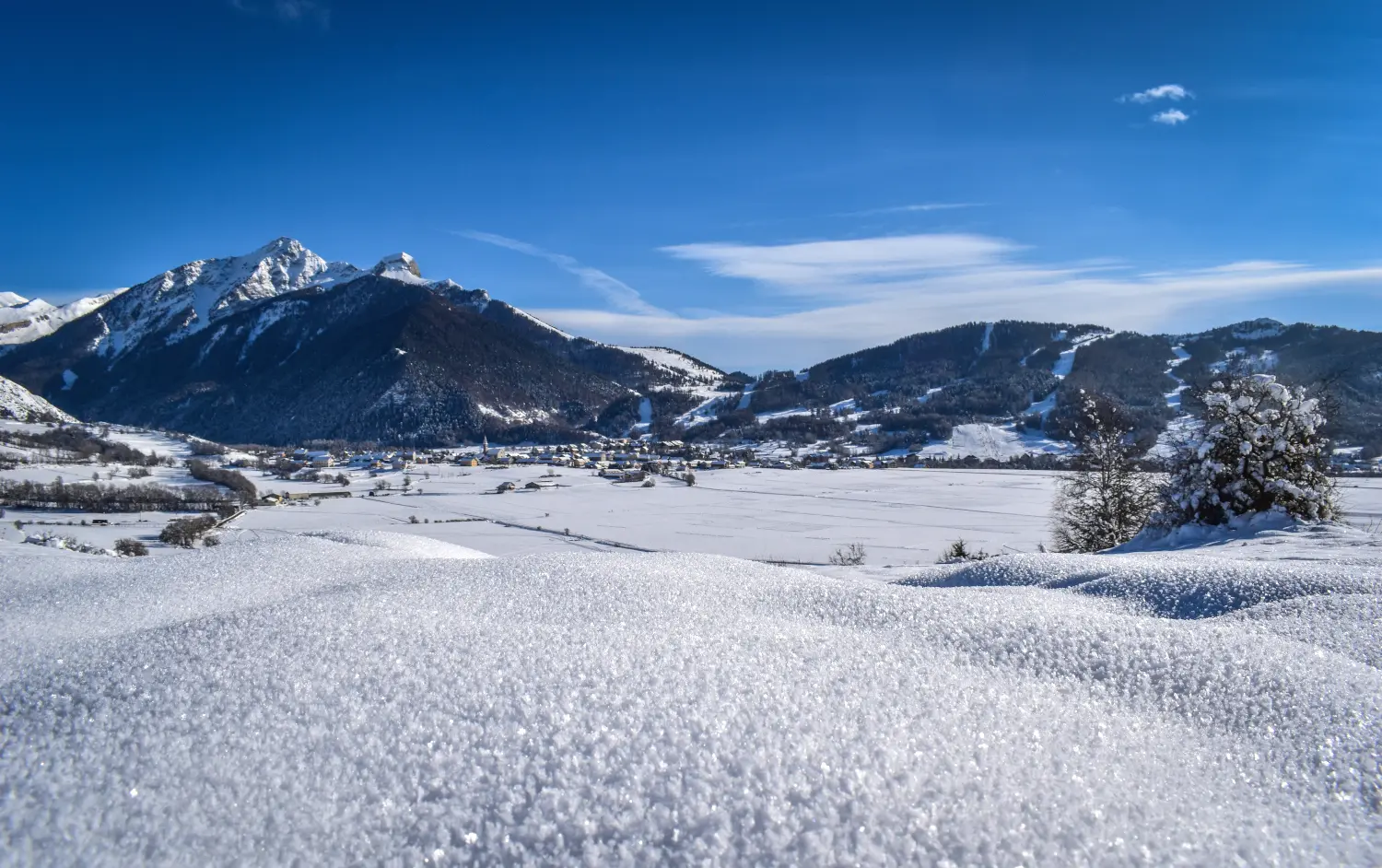 La Plaine de La Chaup en raquettes, Ancelle