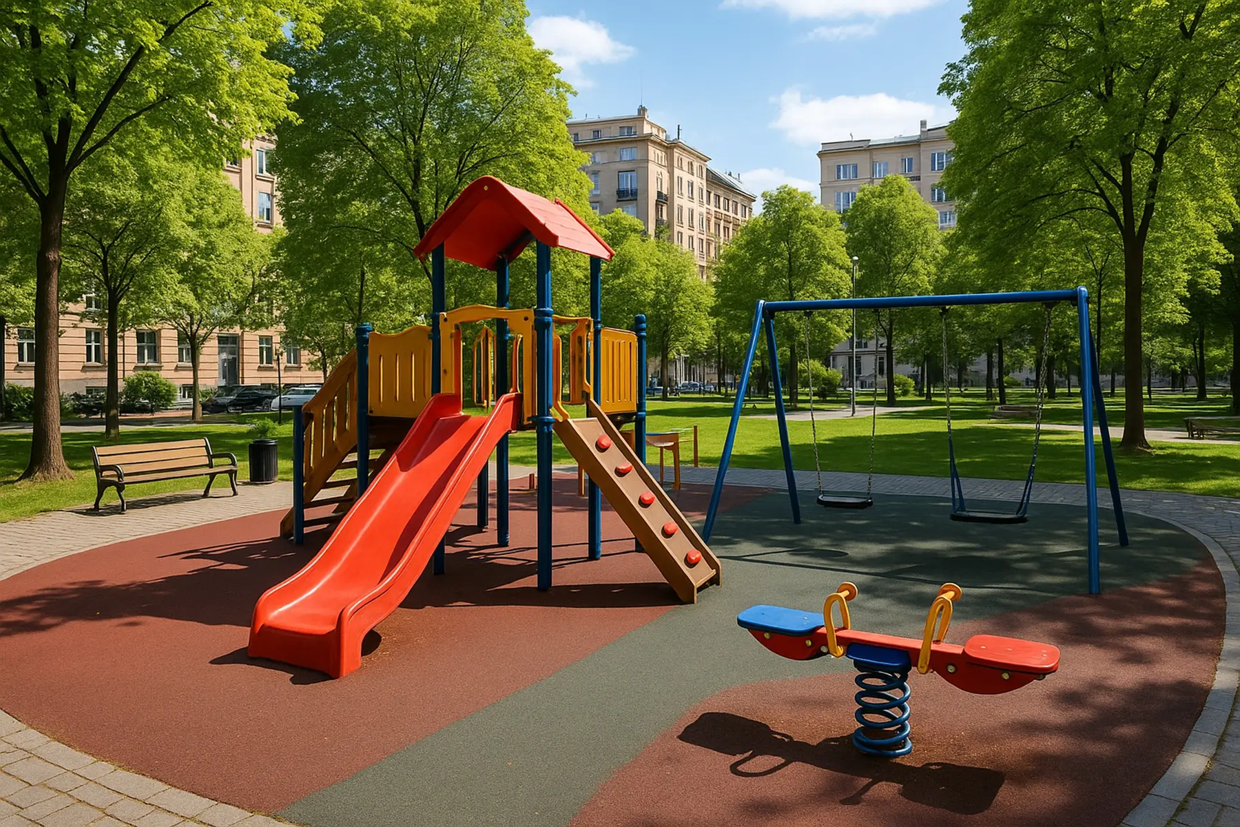 Image fictive d'une aire de jeux pour enfants