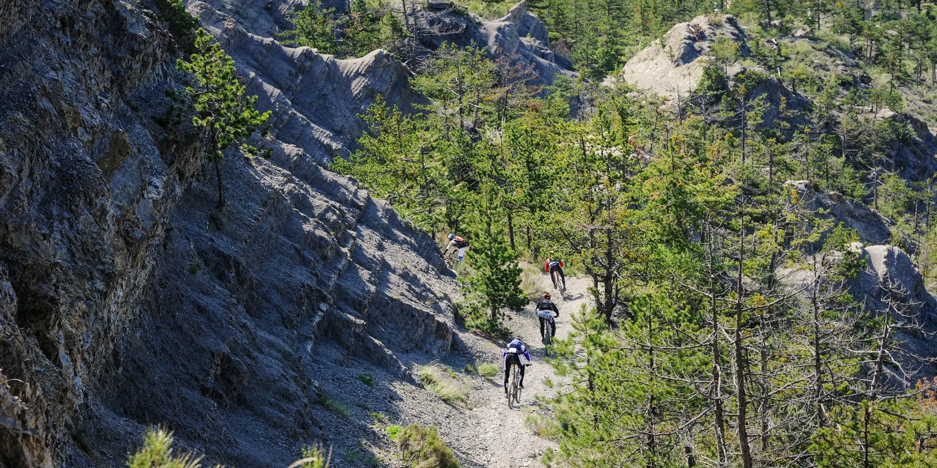 Passage sur les Terres Noires, réputées pour la pratique du VTT