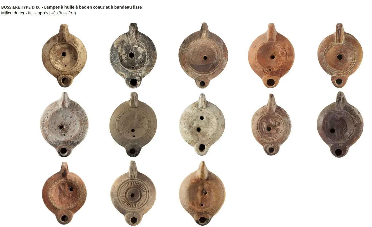 Lampes à huile à bec en coeur et à bandeau lisse