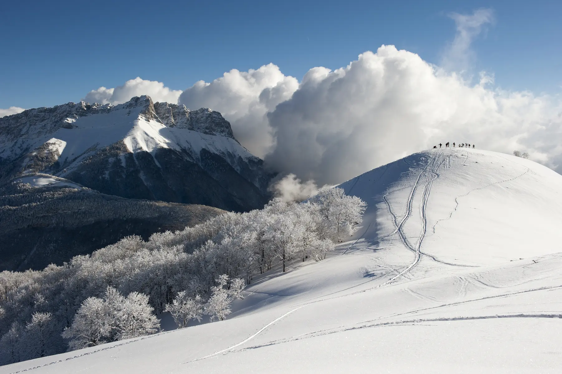 Le Mont Pelat et le sommet de l'Arclusaz.
