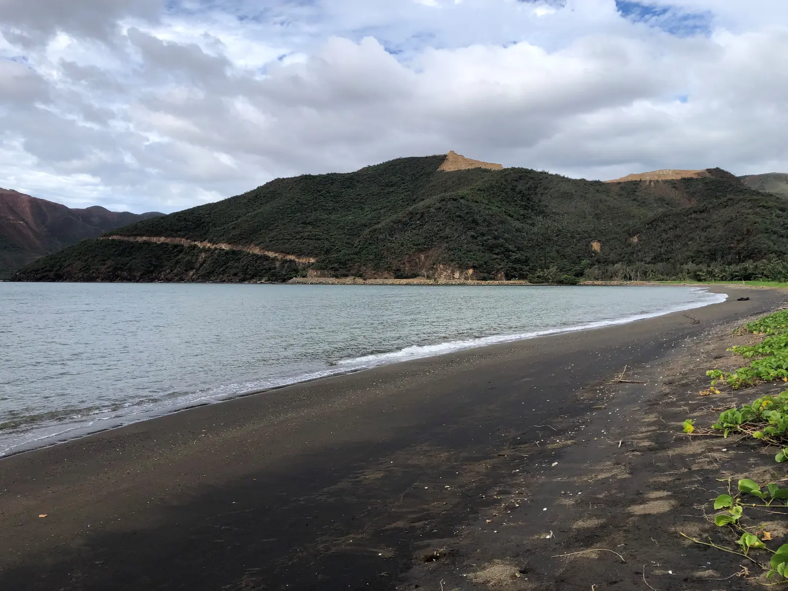 baie, plage, canala, montagne