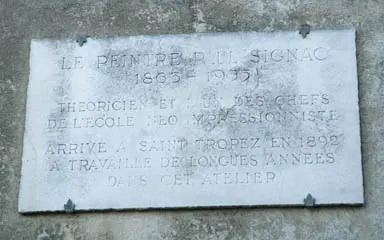Plaque commémorative apposée sur la maison de Paul Signac
