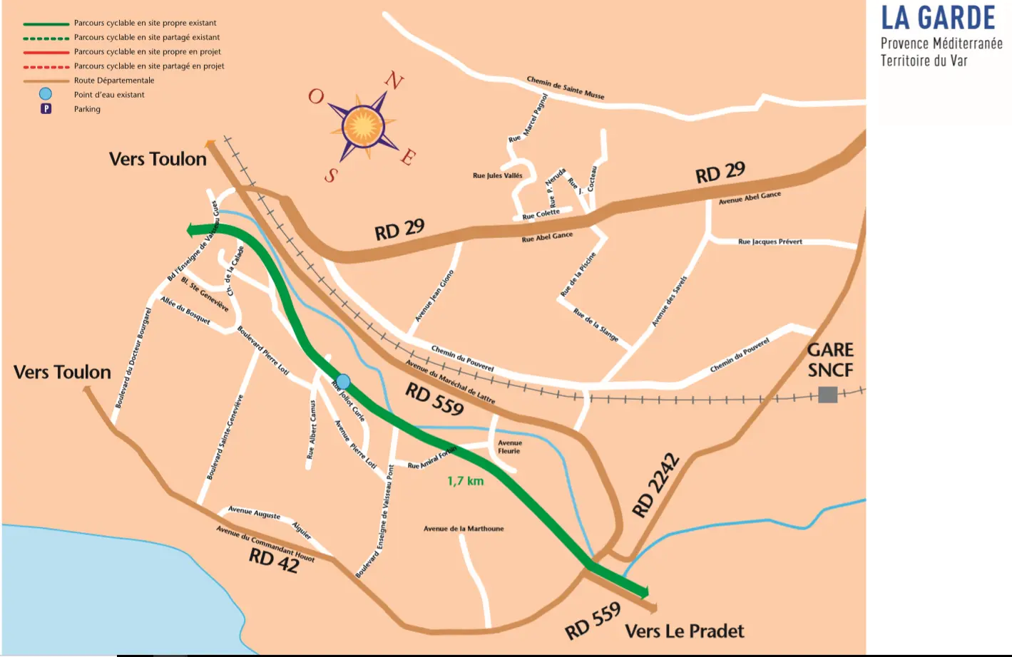 plan vélo La Garde