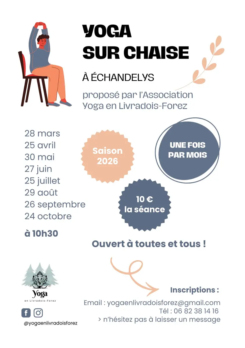 Affiche yoga sur chaise