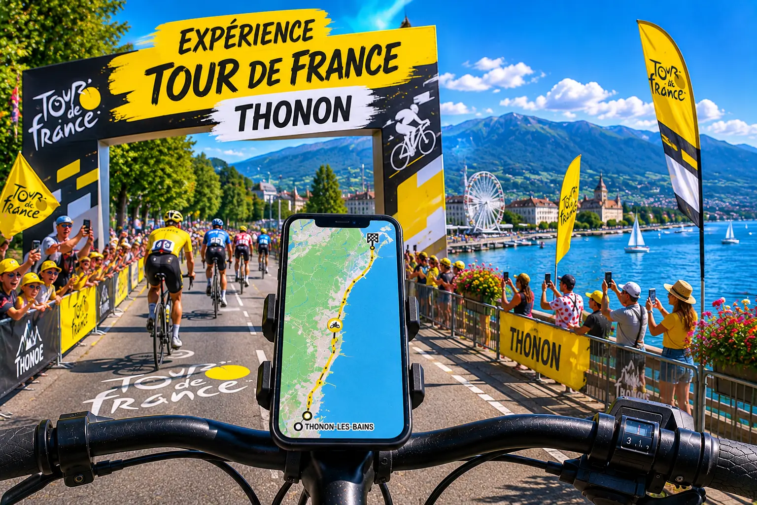 Parcours du Tour de France à Vélo Électrique avec GPS_Thonon-les-Bains