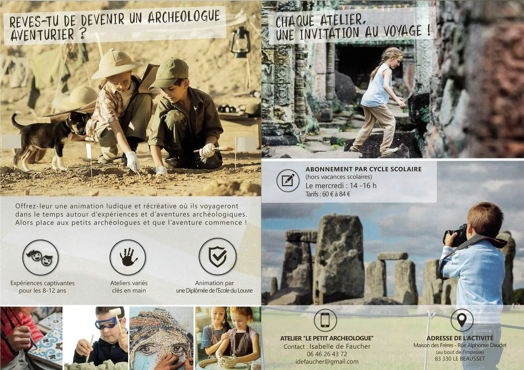 Atelier d'archéologie pour enfants