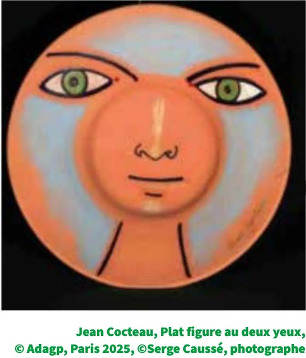 Jean Cocteau - Plat figure aux deux yeux