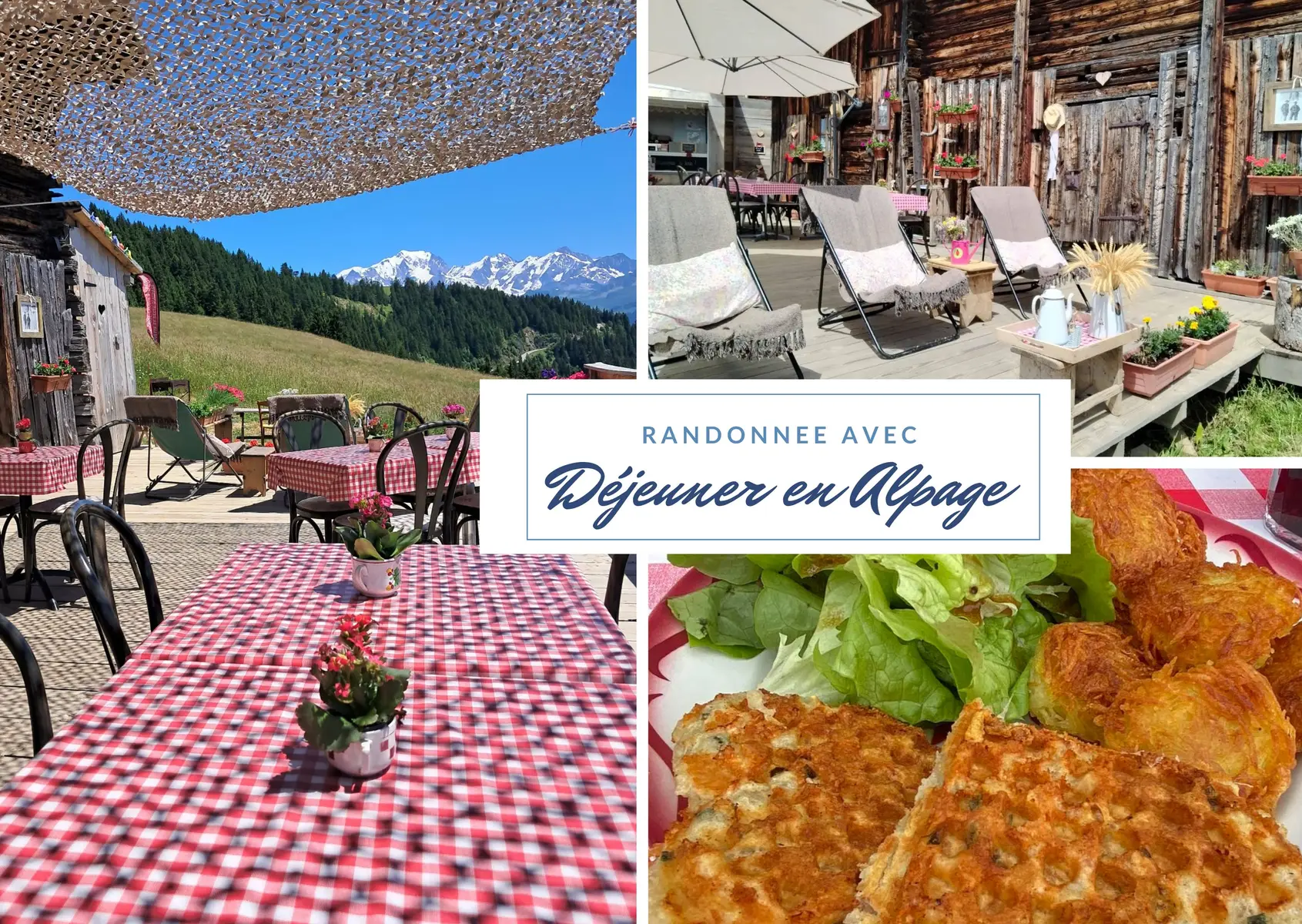 Gaufres au Beaufort, tables de restaurant, restaurant en alpage