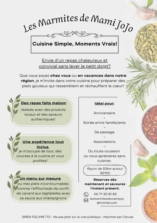 flyer Les Marmites de Mamie Jojo