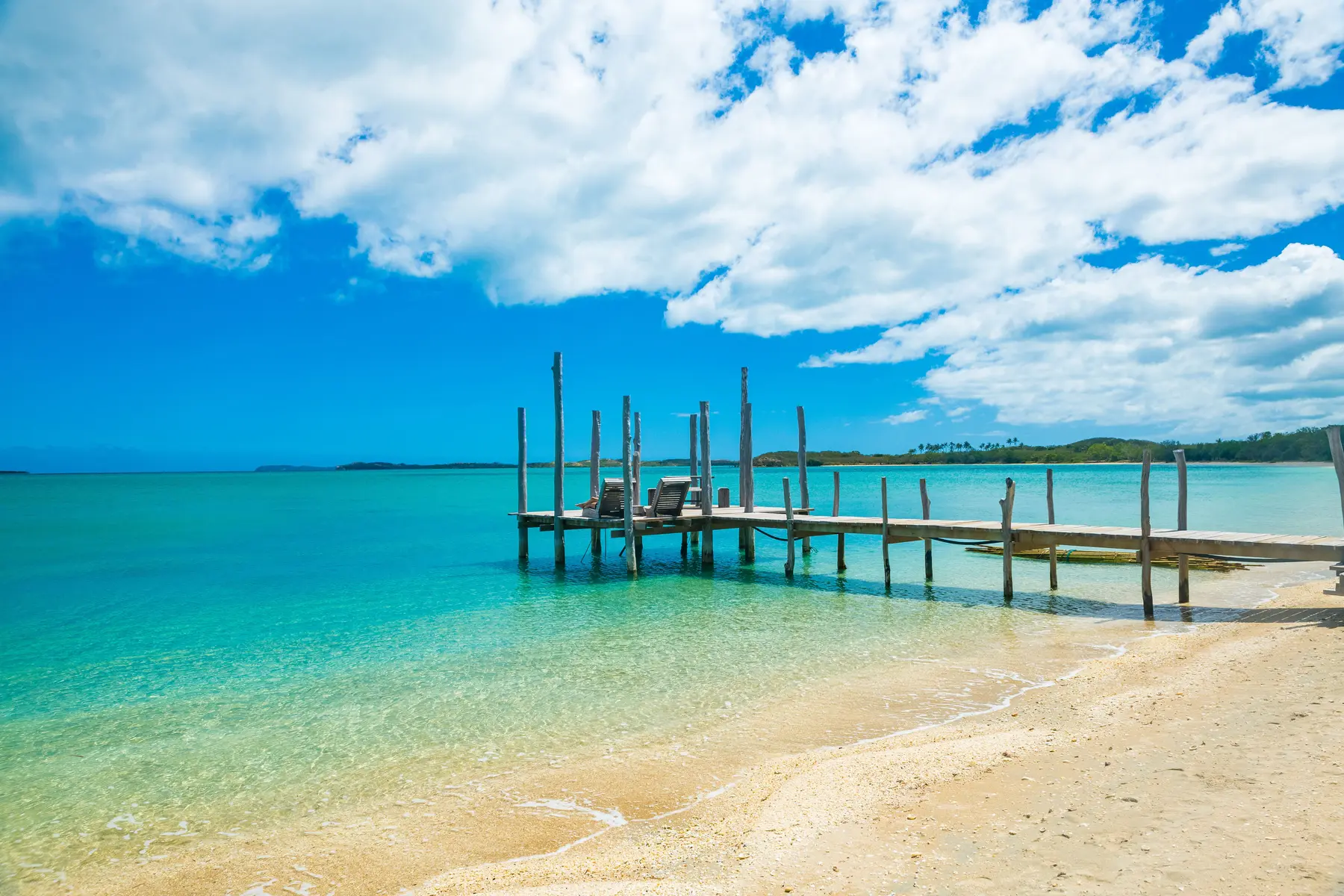 Poum, kejaon, mer, poteau, plage, mer