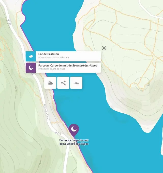 Parcours carpe de nuit