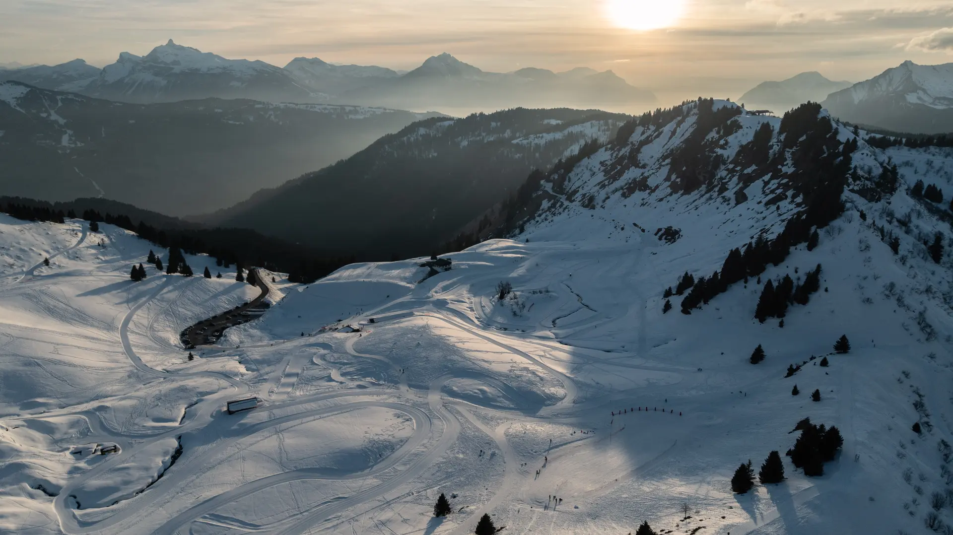 Vue sur le Lac et les pistes de ski de fond