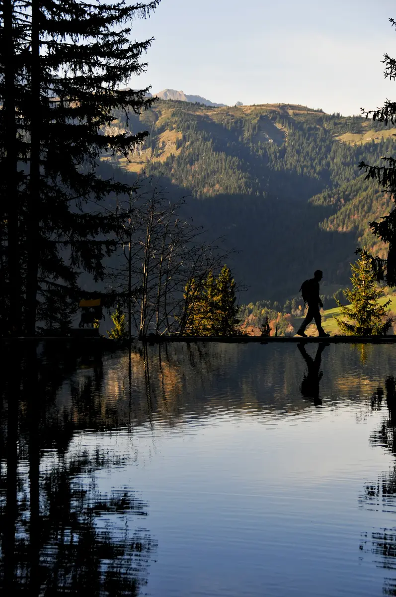 Promeneur au bord du lac