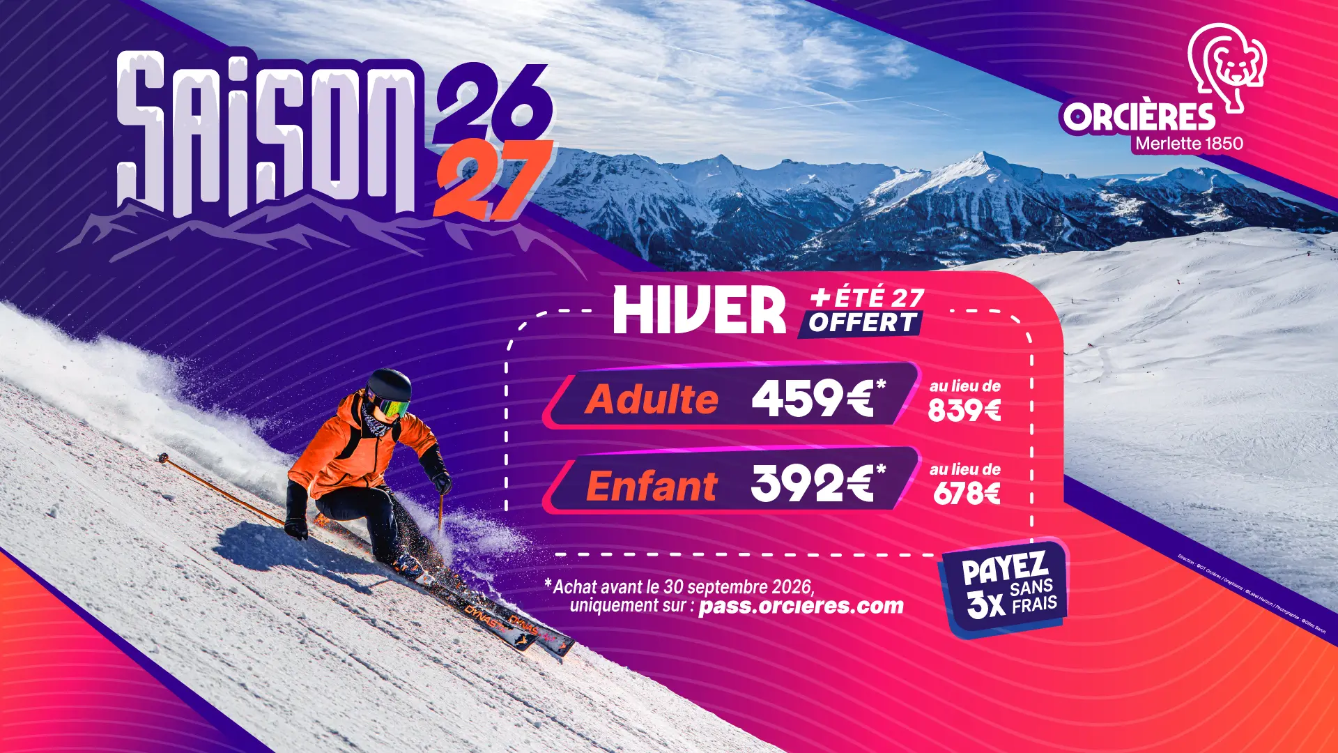Forfait Saison Orcières 26-27