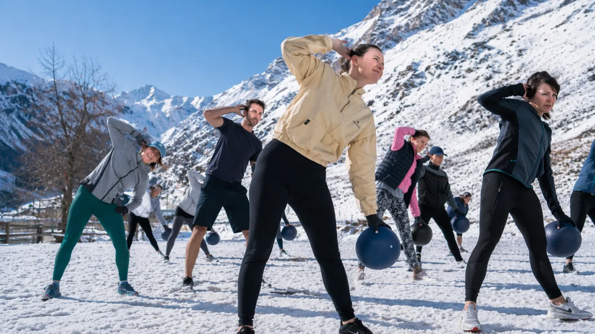 Réveil musculaire sur le front de neige de Val d'Isère