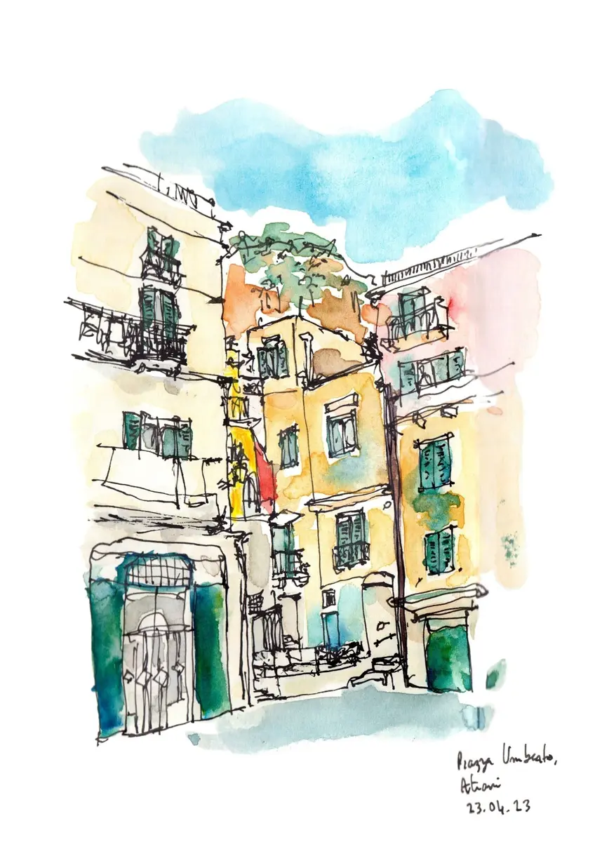 Croquis à l'aquarelle