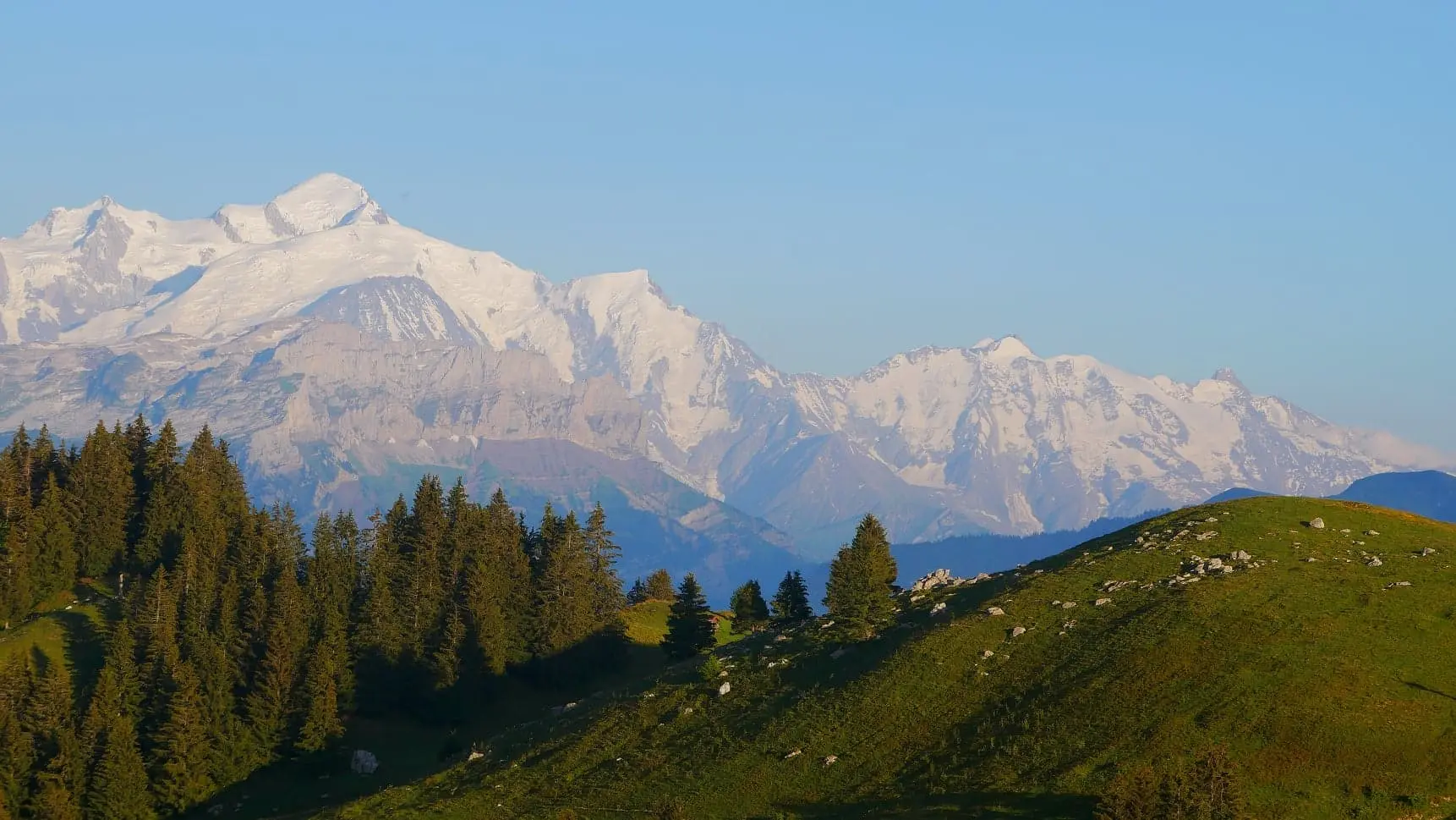 Vue sur le Mont Blanc depuis les Brasses