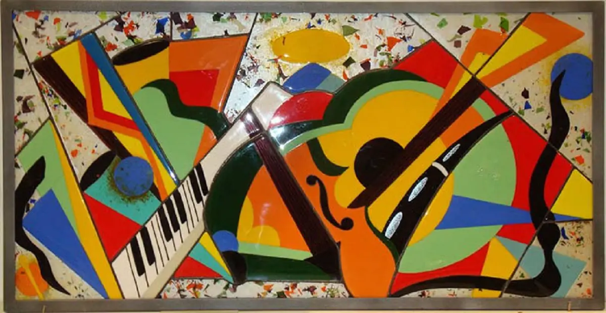 Décor vitrail 2,40 m X 1,20 m