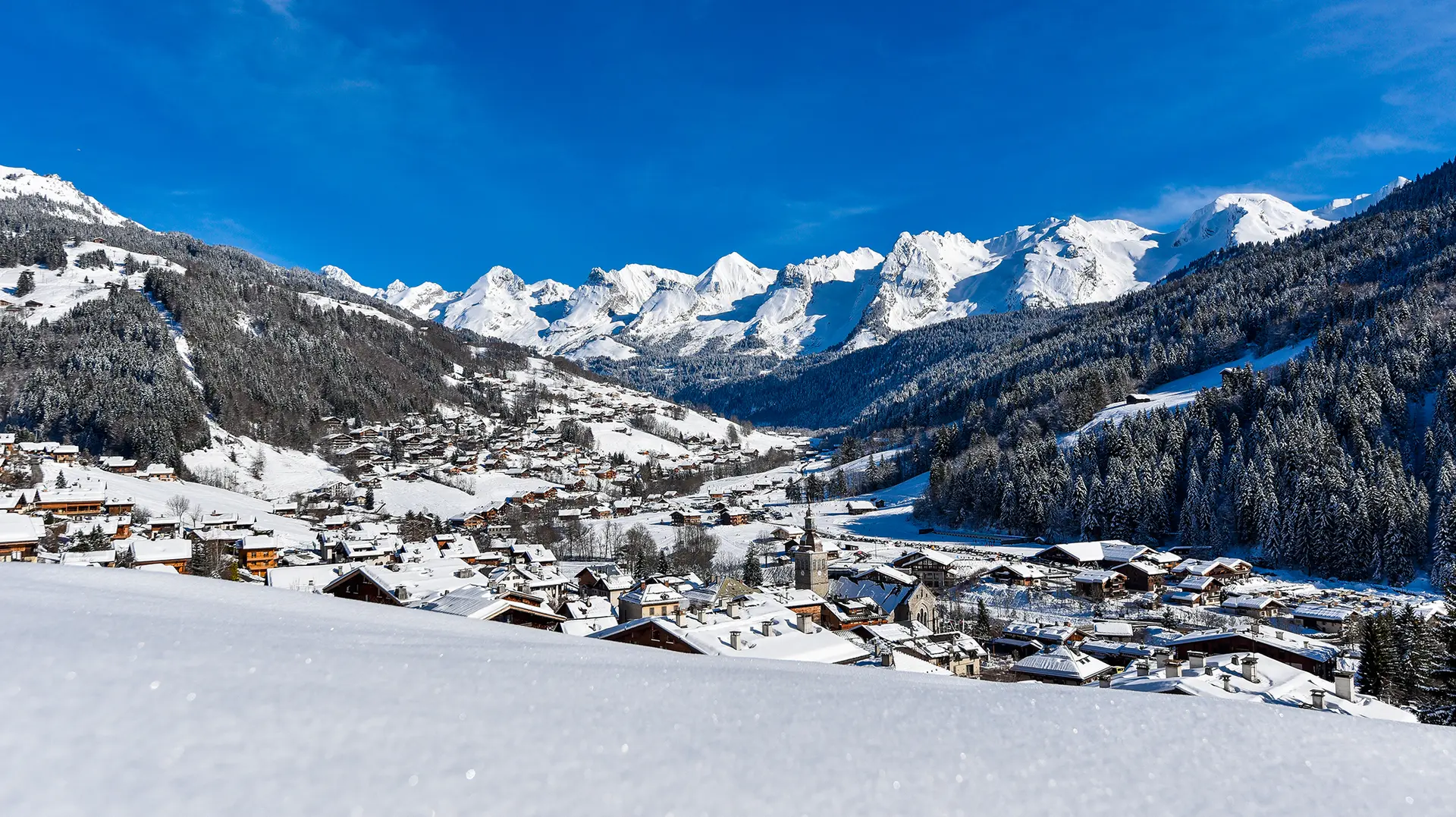 Vue village en hiver