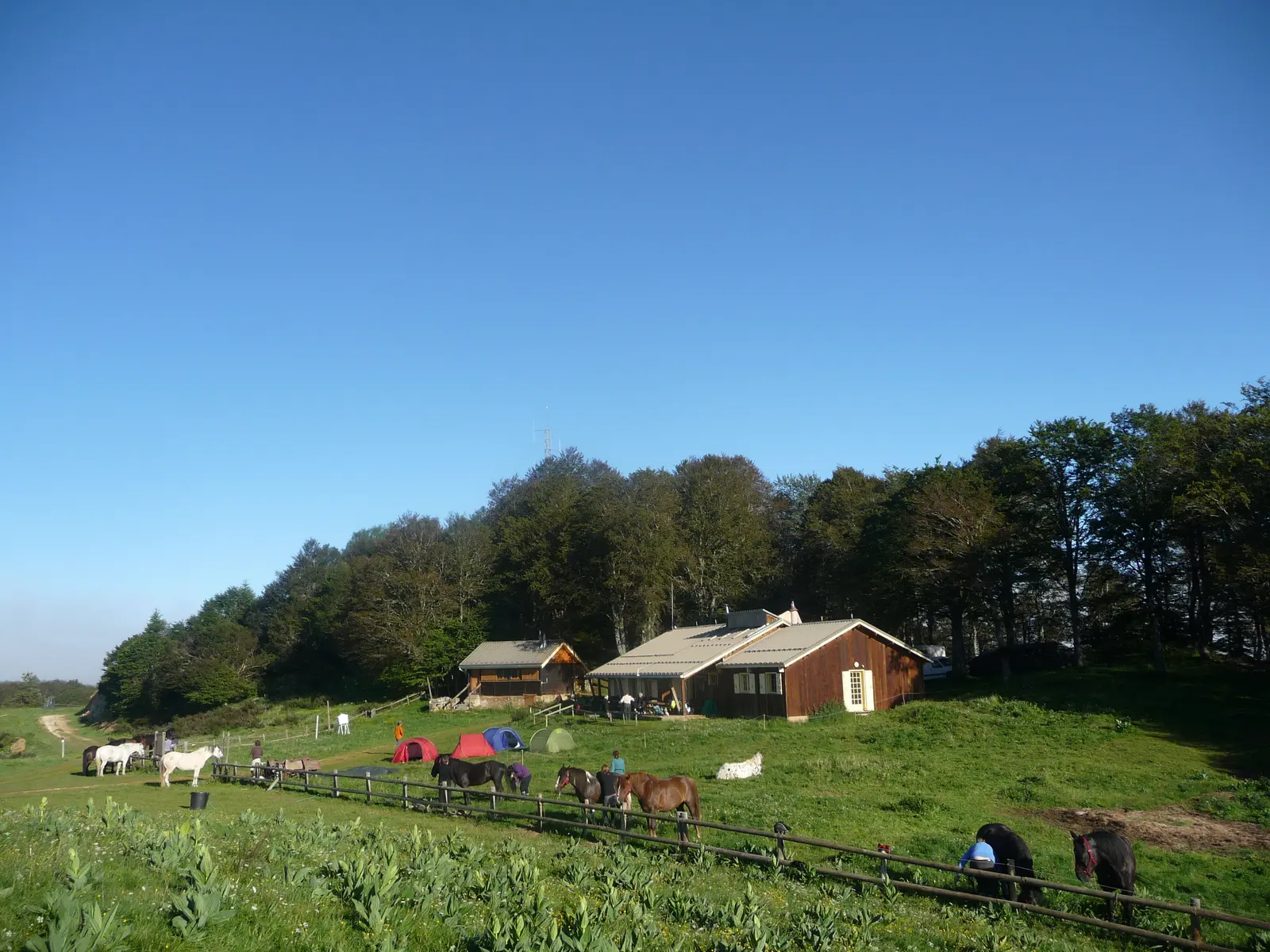Vue sur le refuge en été