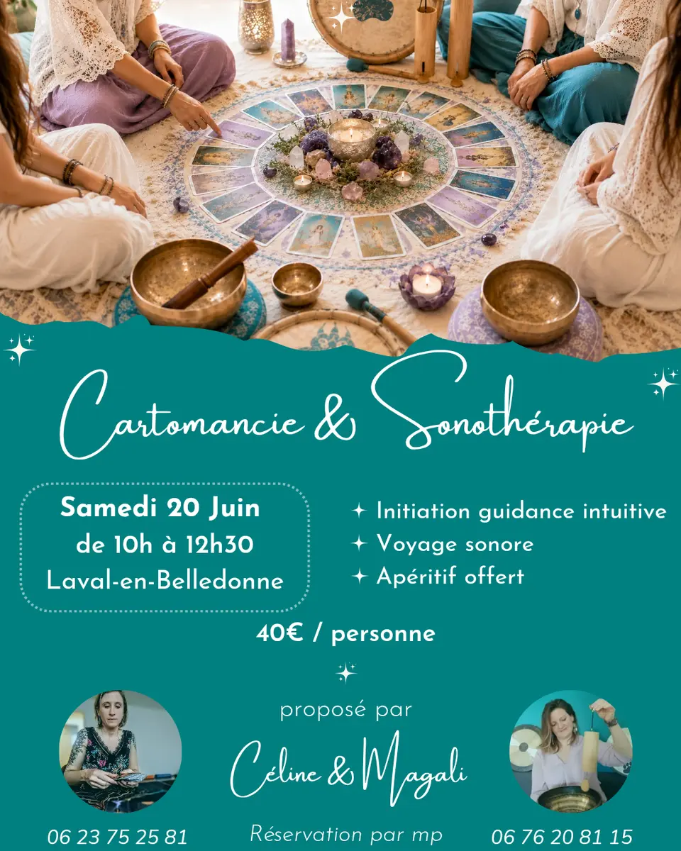 Affiche de la matinée cartomancie et sonothérapie