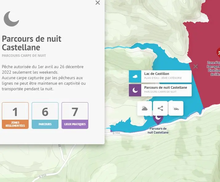 Parcours carpe de nuit