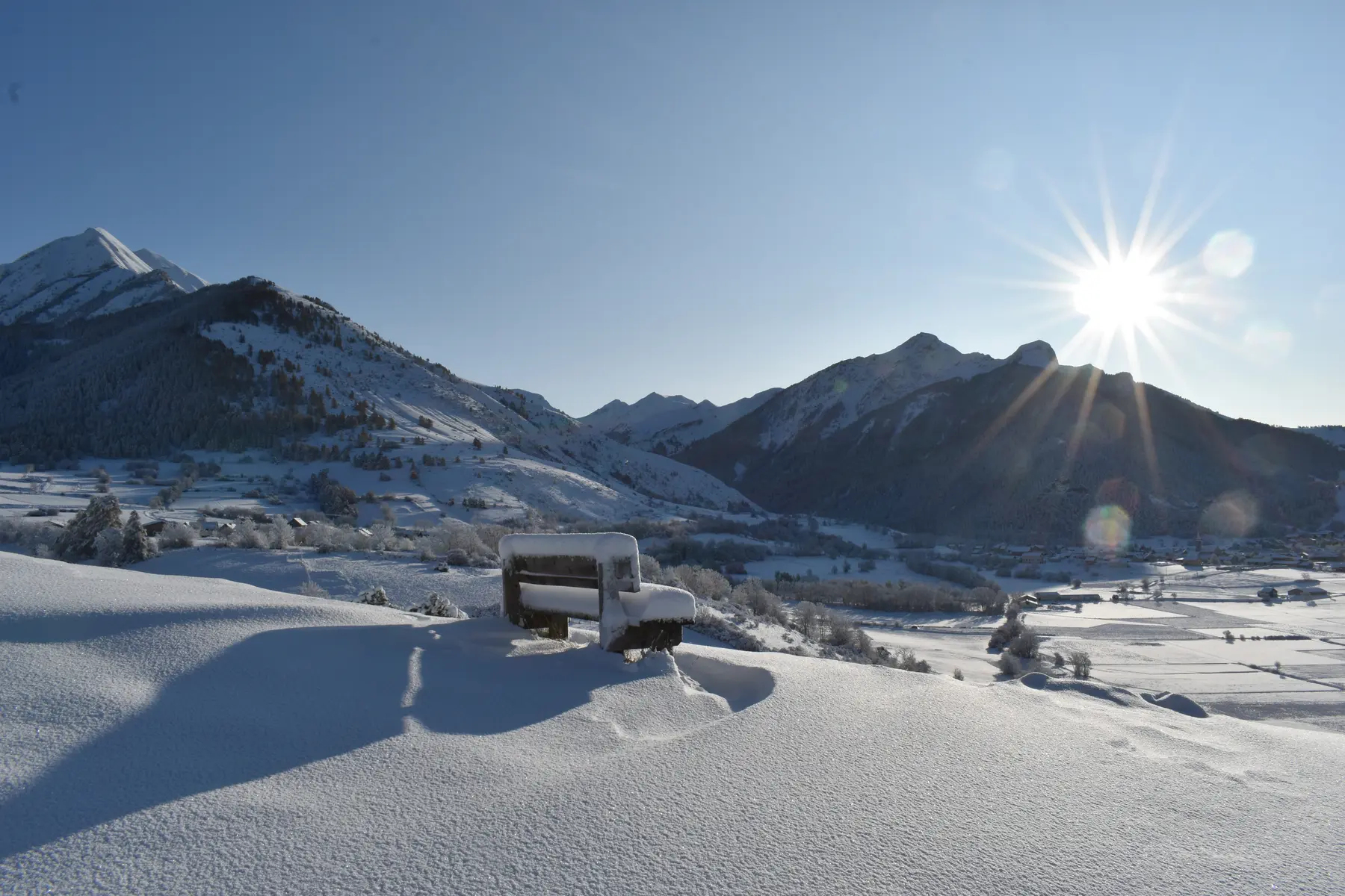 Vue d'Ancelle en raquettes